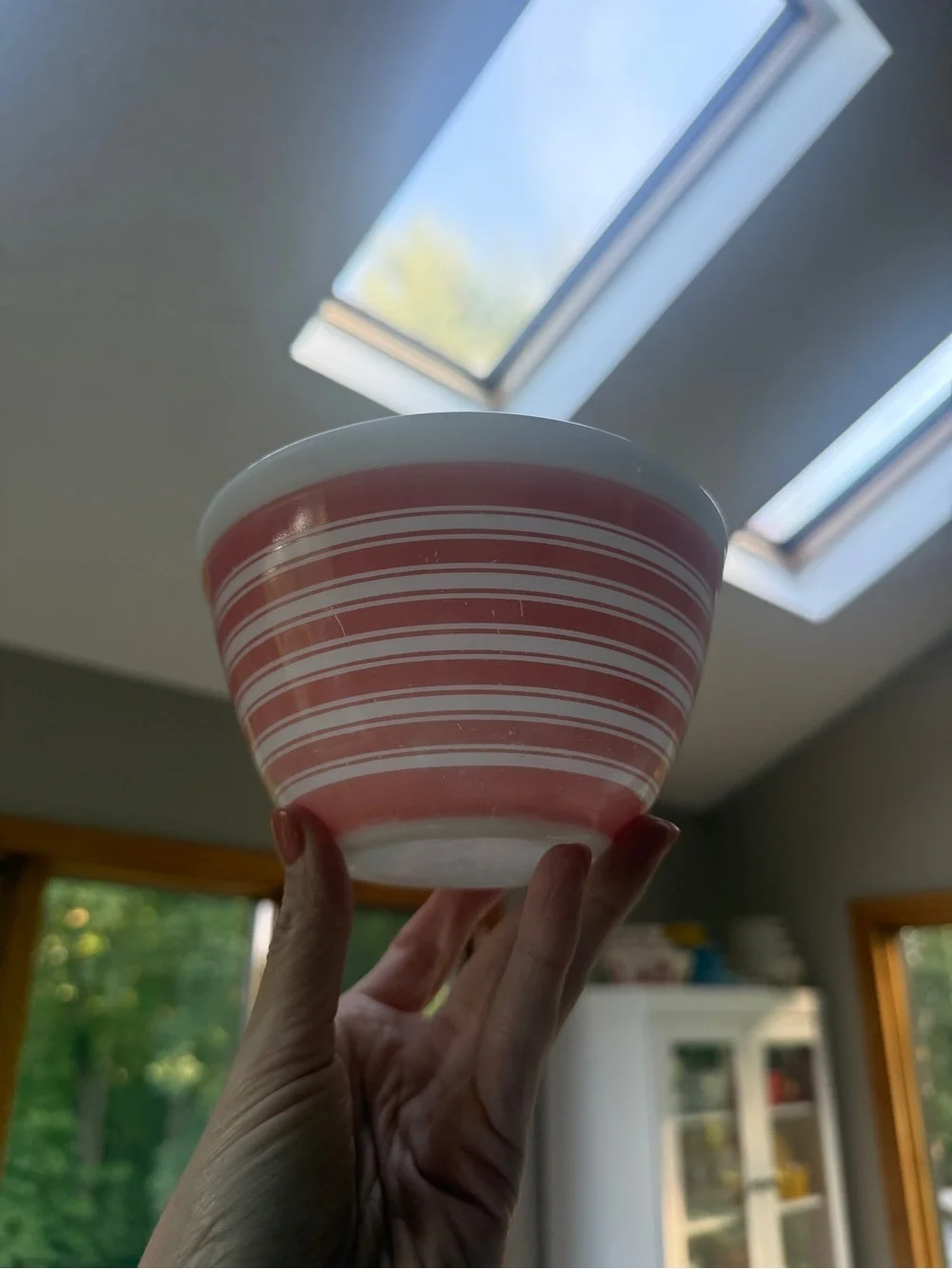 Pyrex 401 Pink Stripe Mixing Bowl